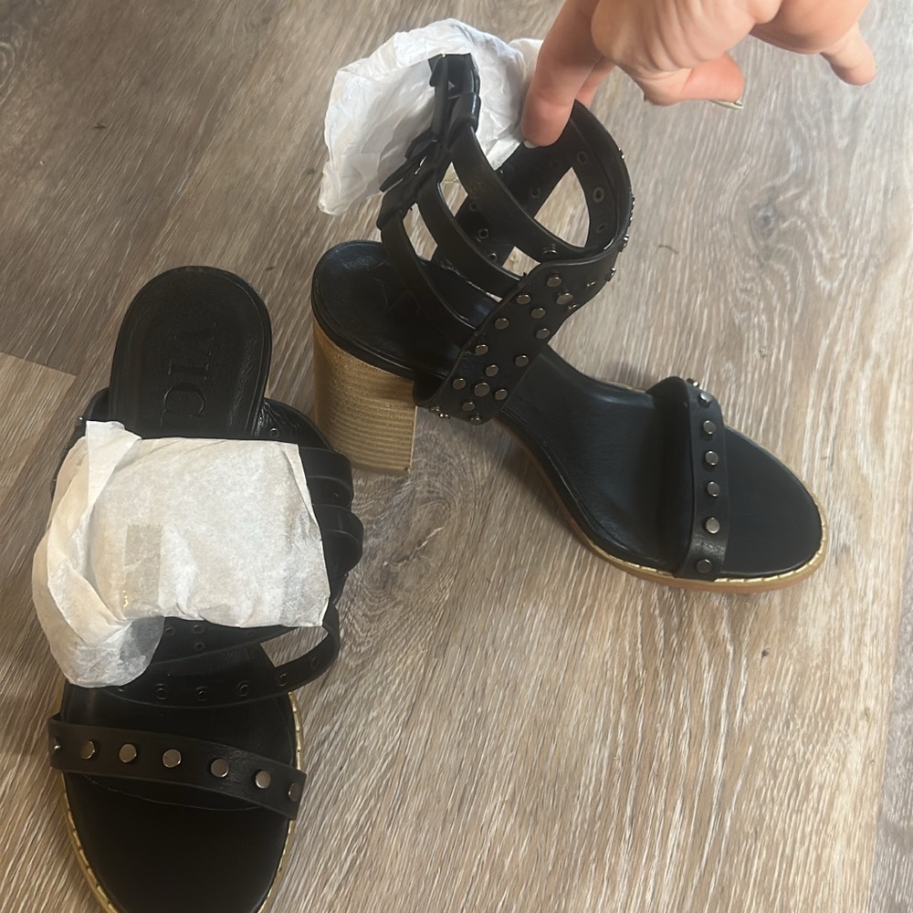 Vici Black Studded Heels